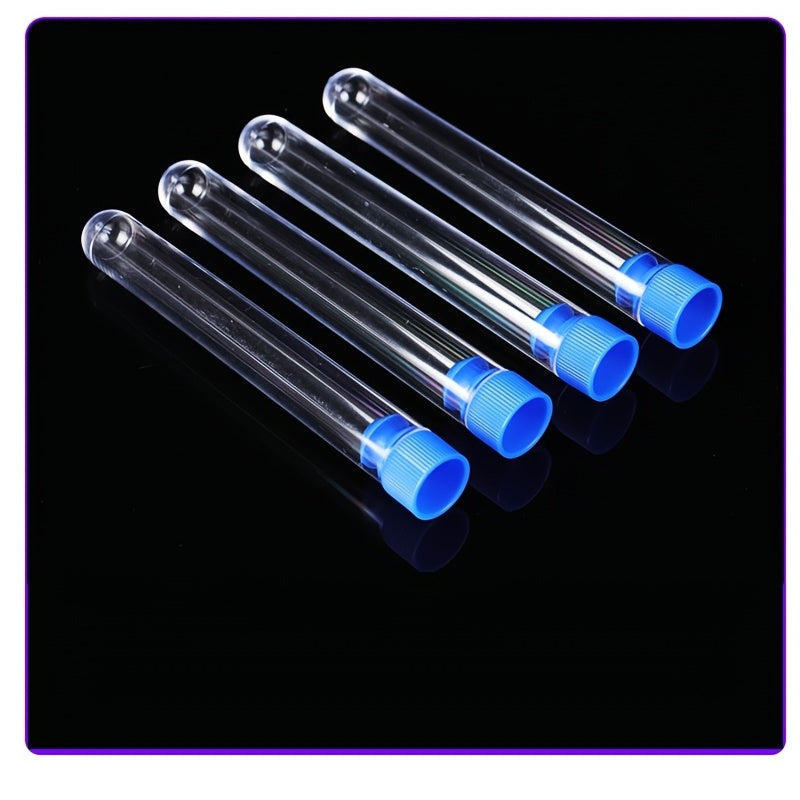 20pcs Disposable Plastic Test Tube Hard Test Tube for Lab Experiment