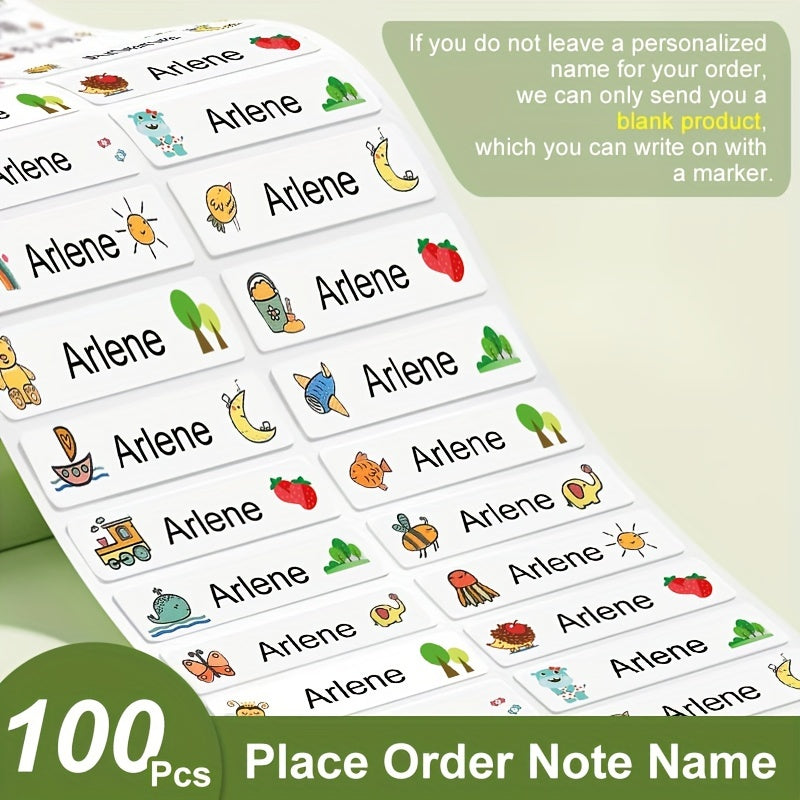 180pcs Custom Name Sticker Waterproof Label Transparent School Personalized