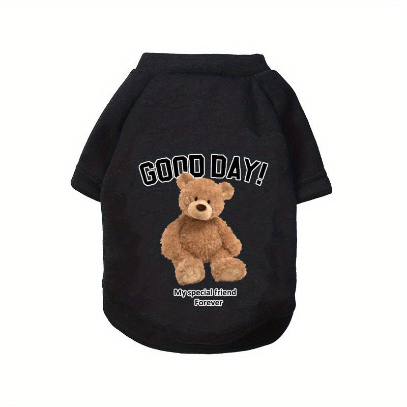 Bear Graphic Pet Crew Neck Sweater For Autumn And Winter
