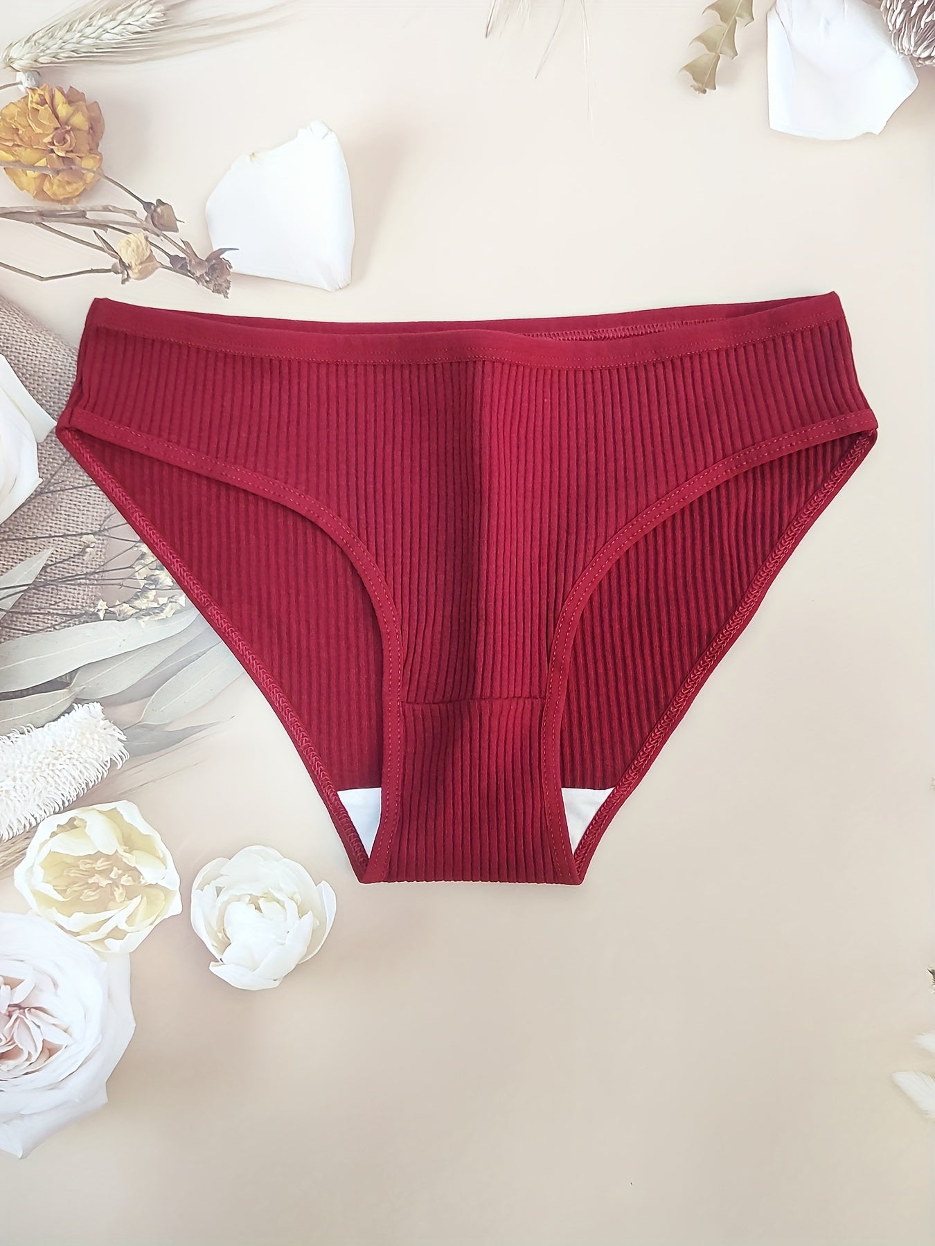 Ribbed Sports Briefs Comfy & Breathable Intimates Panties