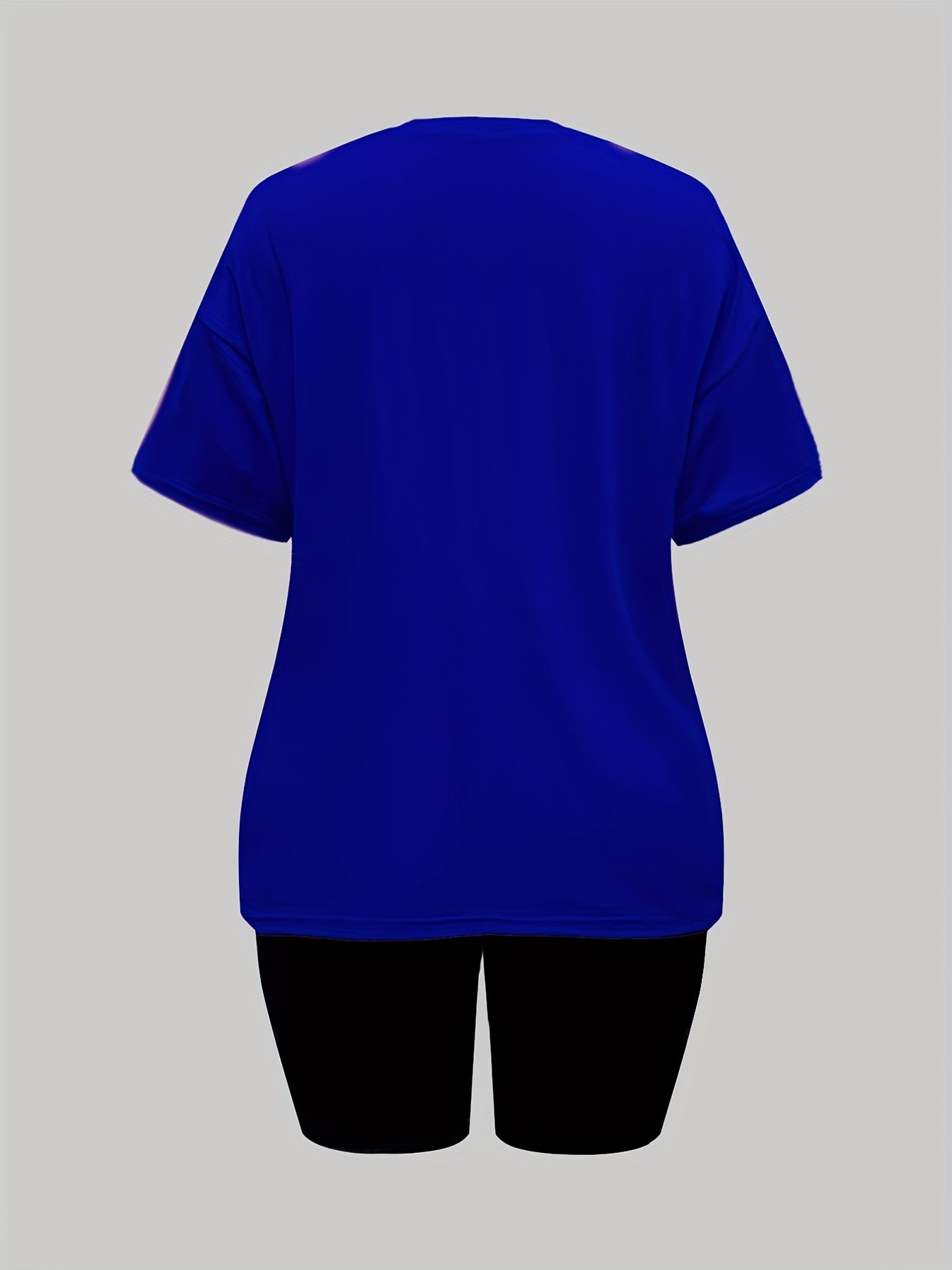 Graphic Print 2pc Set Short Sleeve Crew Neck T Shirt & Shorts Casual Outfit