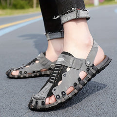 Men's Casual Driving Sandals Non slip Rubber Sole Shoes