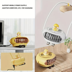Baby Stroller Portable USB Fan Colorful Warm Lights