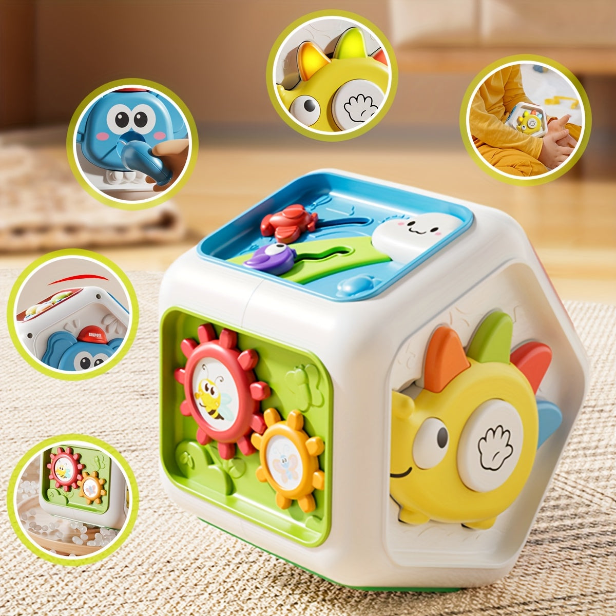 Baby Activity Cube Sensory Busy Cube for Toddlers 1st Birthday