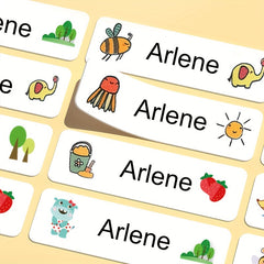 Custom Cartoon Waterproof Name Stickers - MEDIUM Size - Personalized First Name