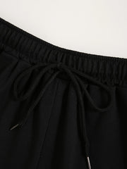  Dog Print High Rise Stretch Drawstring Loose Shorts