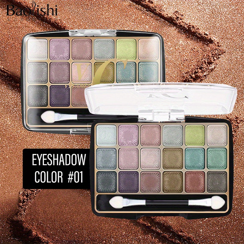18 Eyeshadow Palette Matte Shimmer Metallic Textures Long Lasting