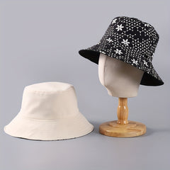 Flower Print Reversible Bucket Hat Lightweight Sunshade Fisherman