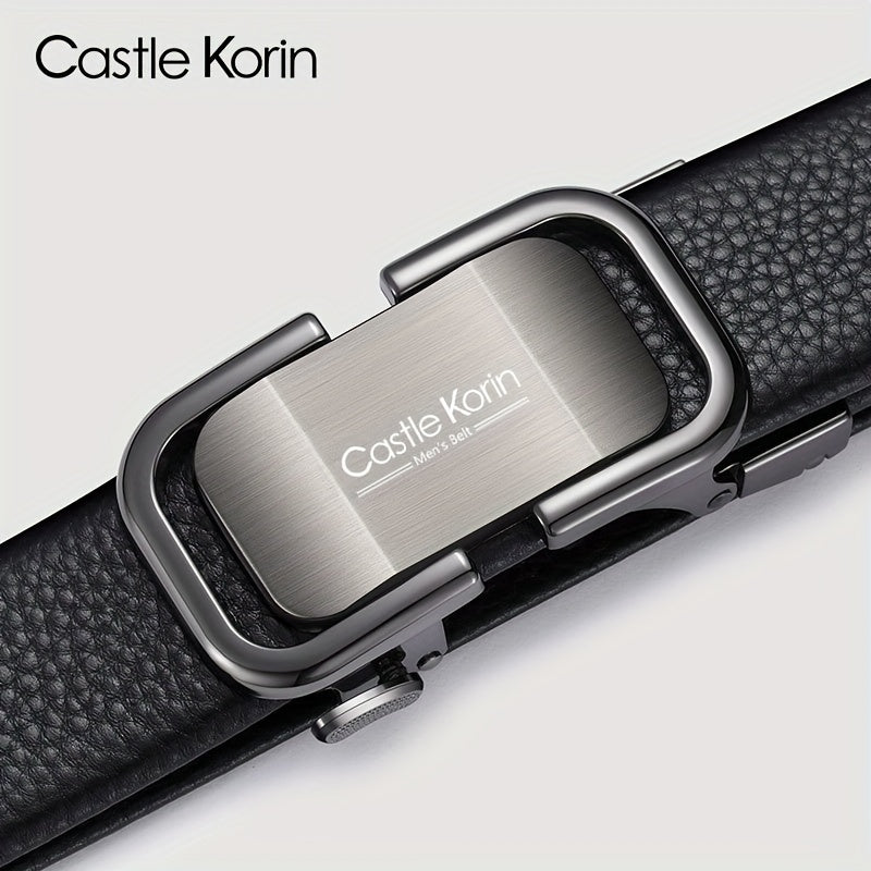 Men's Automatic Buckle Belt Business Casual Jeans