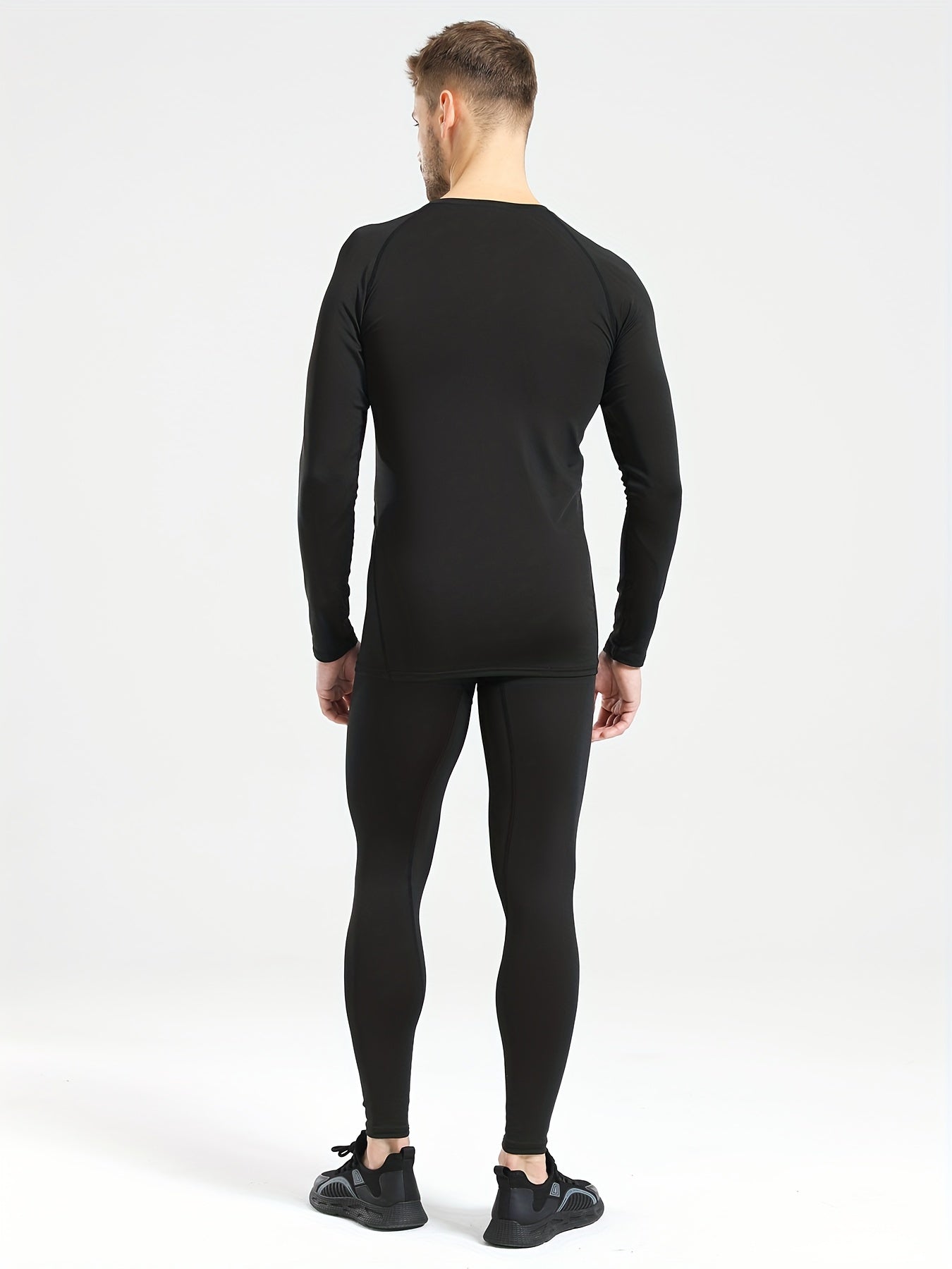Men's Fleece Warm Compression Crew Neck Shirt & Pants Set