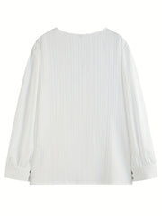  Solid Ribbed Lace Trim V Neck Top