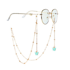 Alloy Butterfly Pendant Glasses Chain Colorful Mask Chain Necklace