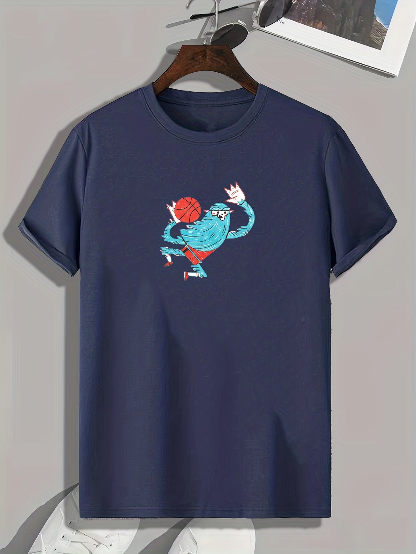 Monster Bball Player Print Men's Comfy Tee