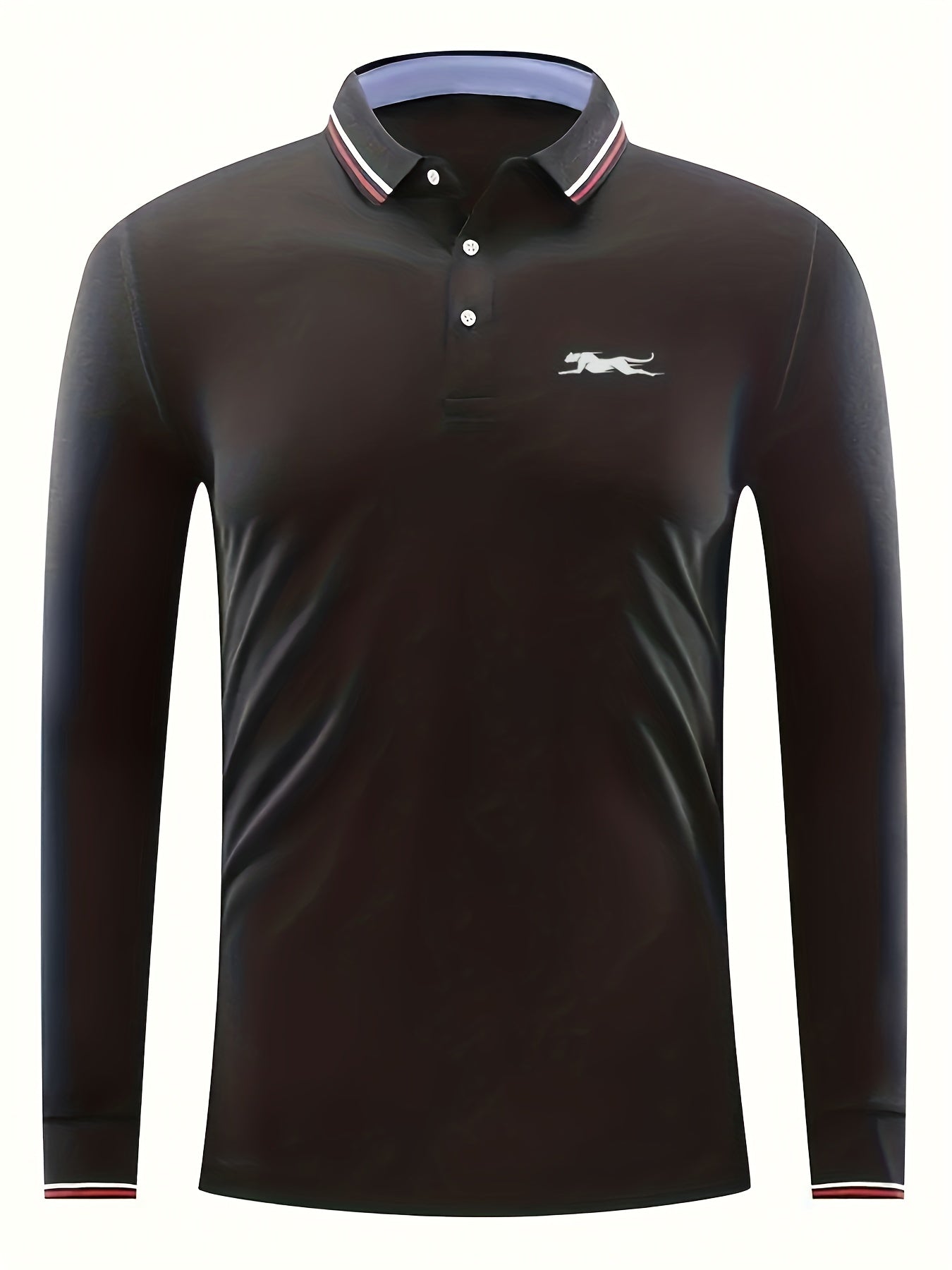 Leopard Print Men's Casual Button Up Long Sleeve Polo Shirt