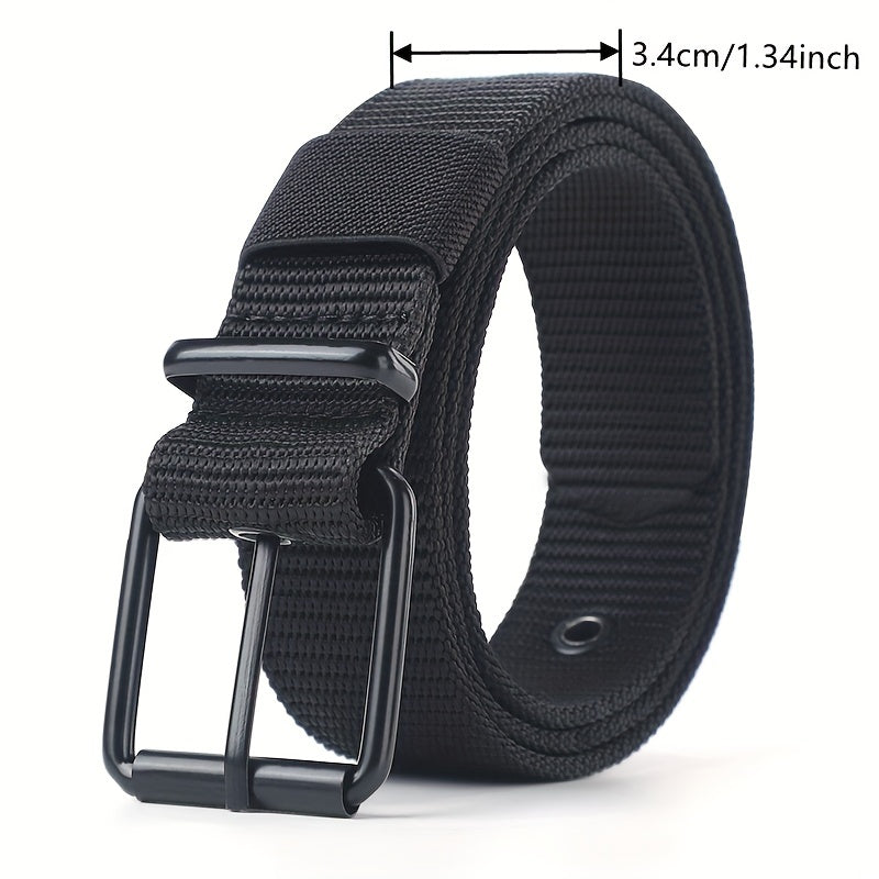 Porous Canvas Belt Men's Pin Buckle Leather Belt