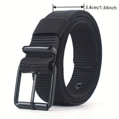 Porous Canvas Belt Men's Pin Buckle Leather Belt