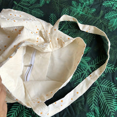 Casual Daisy Pattern Canvas Shoulder Bag Large Capacity Shopping Bag