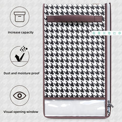 Large Storage Bag Houndstooth Zipper Organizer Blanket