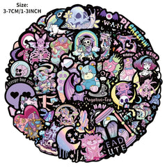 56Pcs Gothic Style Doll Stickers for Laptops PCs Smartphones