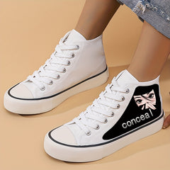 Anime Girl Pattern Lightweight High Top Breathable Canvas Sneakers