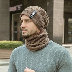 Winter Beanie Scarf Set Knit Hat Fleece Lined Halloween Decor