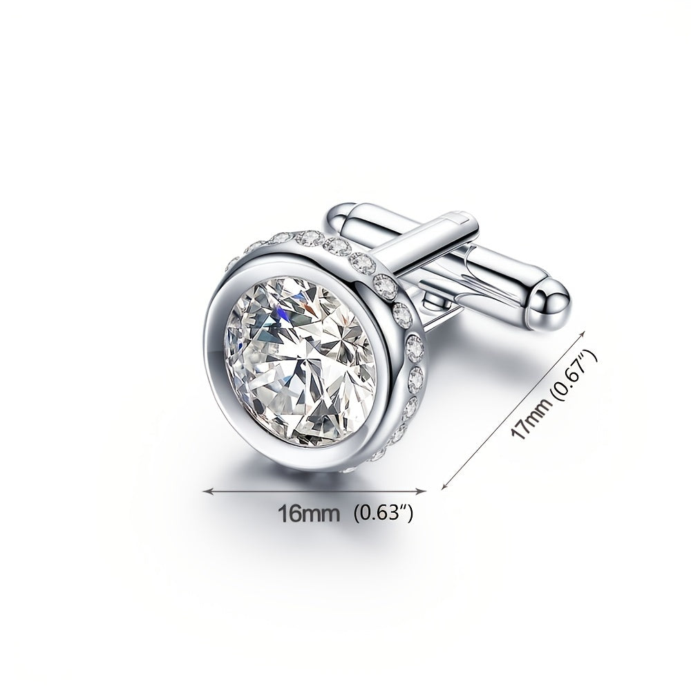 Alloy Crystal Shirt Cufflinks For Men
