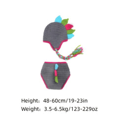 Cute Dino Baby Hats 2Pcs Set for Newborn Photography Props