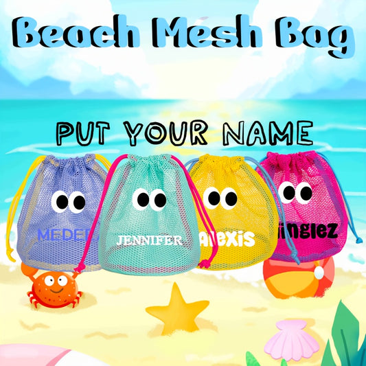Mesh Drawstring Bag for Beach Toys & Camping Gear, Large Capacity
