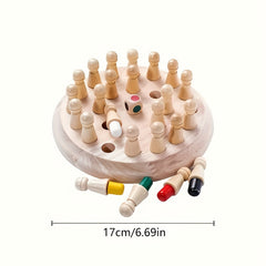 Wooden Memory Matching Game for Kids Circular Board Focus Training Toy