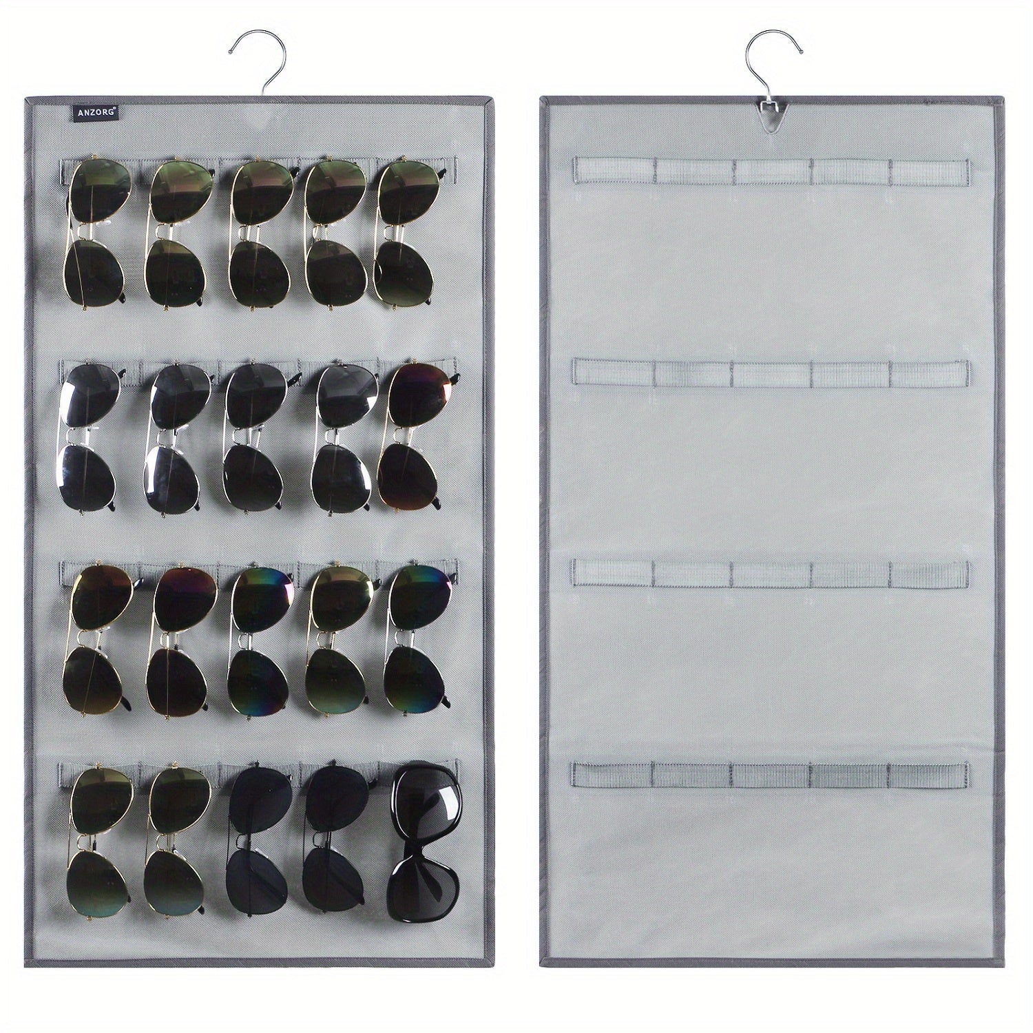 Dual Sided Sunglasses Organizer Wall Mounted Rack Storage