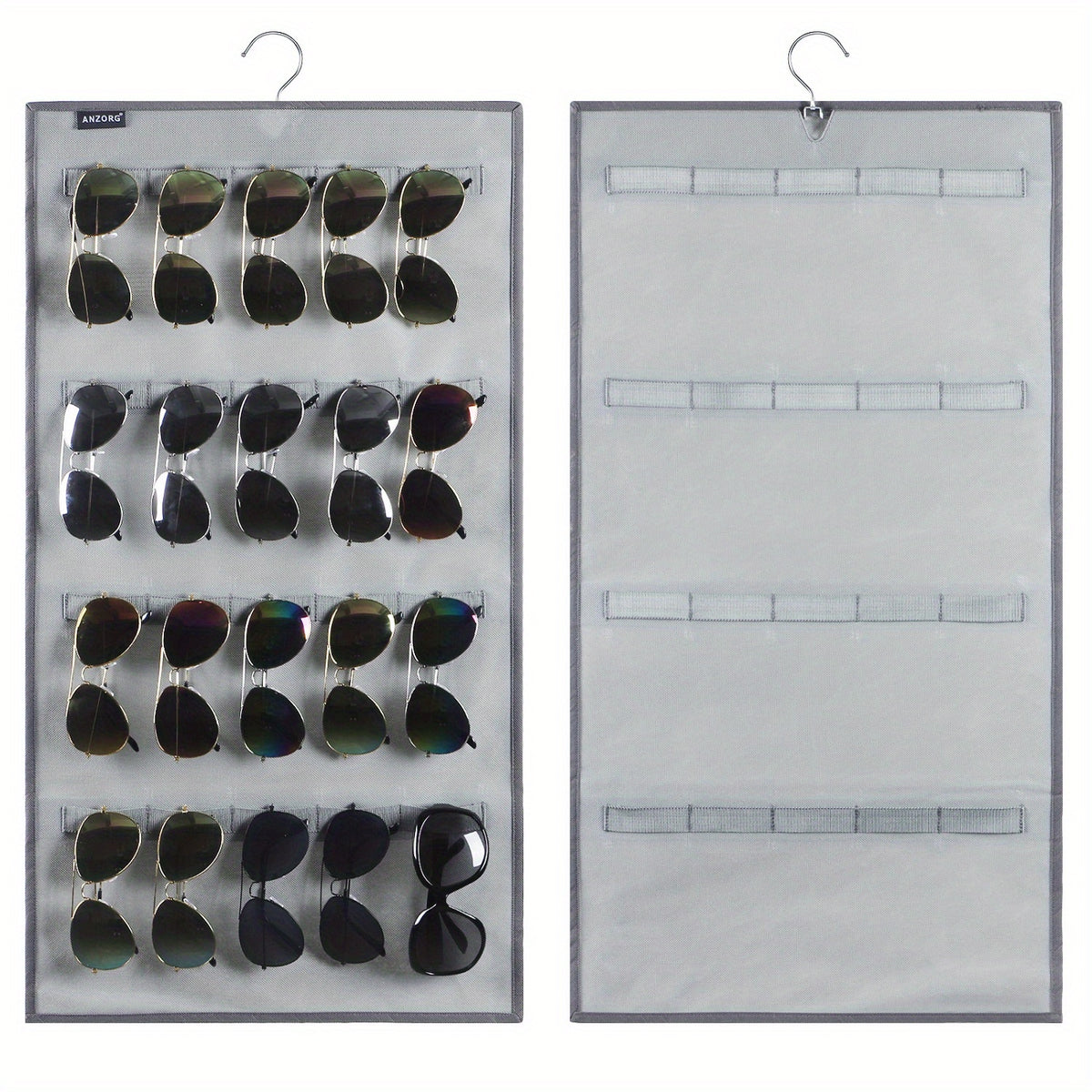 Dual Sided Sunglasses Organizer Wall Mounted Rack Storage