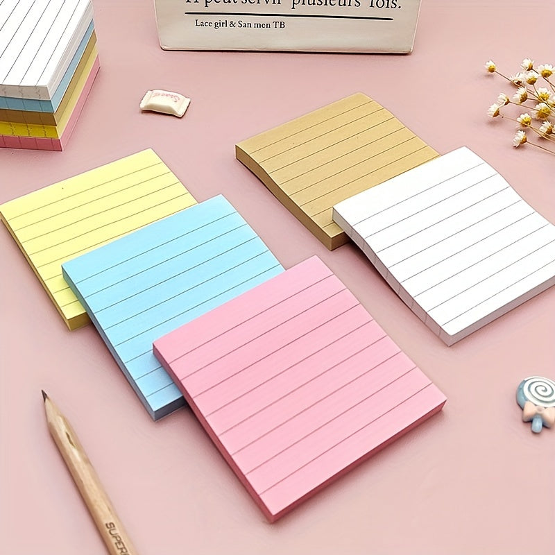 80 Student Grid Cartoon Sticky Notes, Self-adhesive, Horizontal Line Notepad