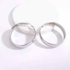 Chunky Hoop Earrings Minimalist Style Stainless Steel 18K Plated