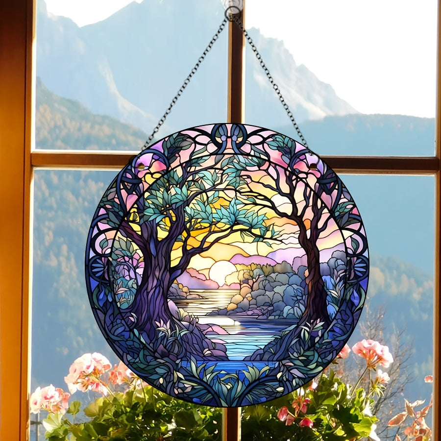 Acrylic Tree Of Life Stain Window Hanging Decoration