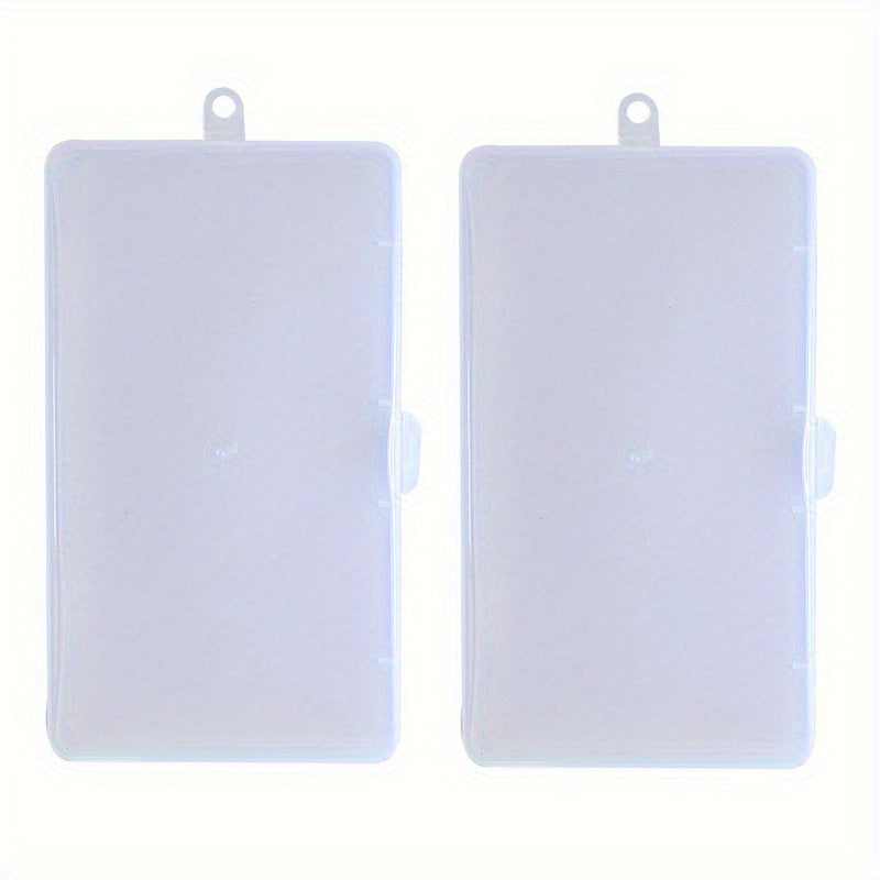 2pcs Transparent Storage Box Plastic Rectangular Organizer
