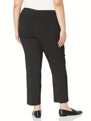  Solid Stretch Workwear Pants - Straight Leg