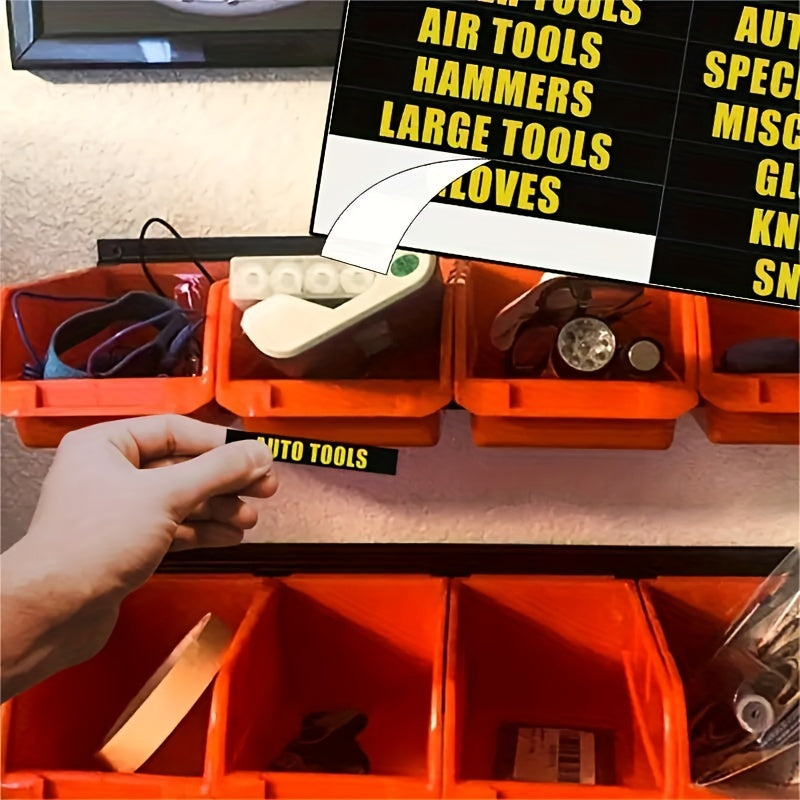 36pcs PVC Toolbox Labels Stickers Waterproof Kit