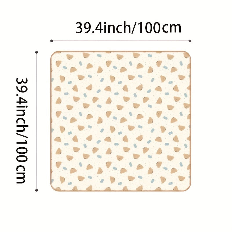 Lightweight Bear Kids Blanket Beige Polyester Hand Washable