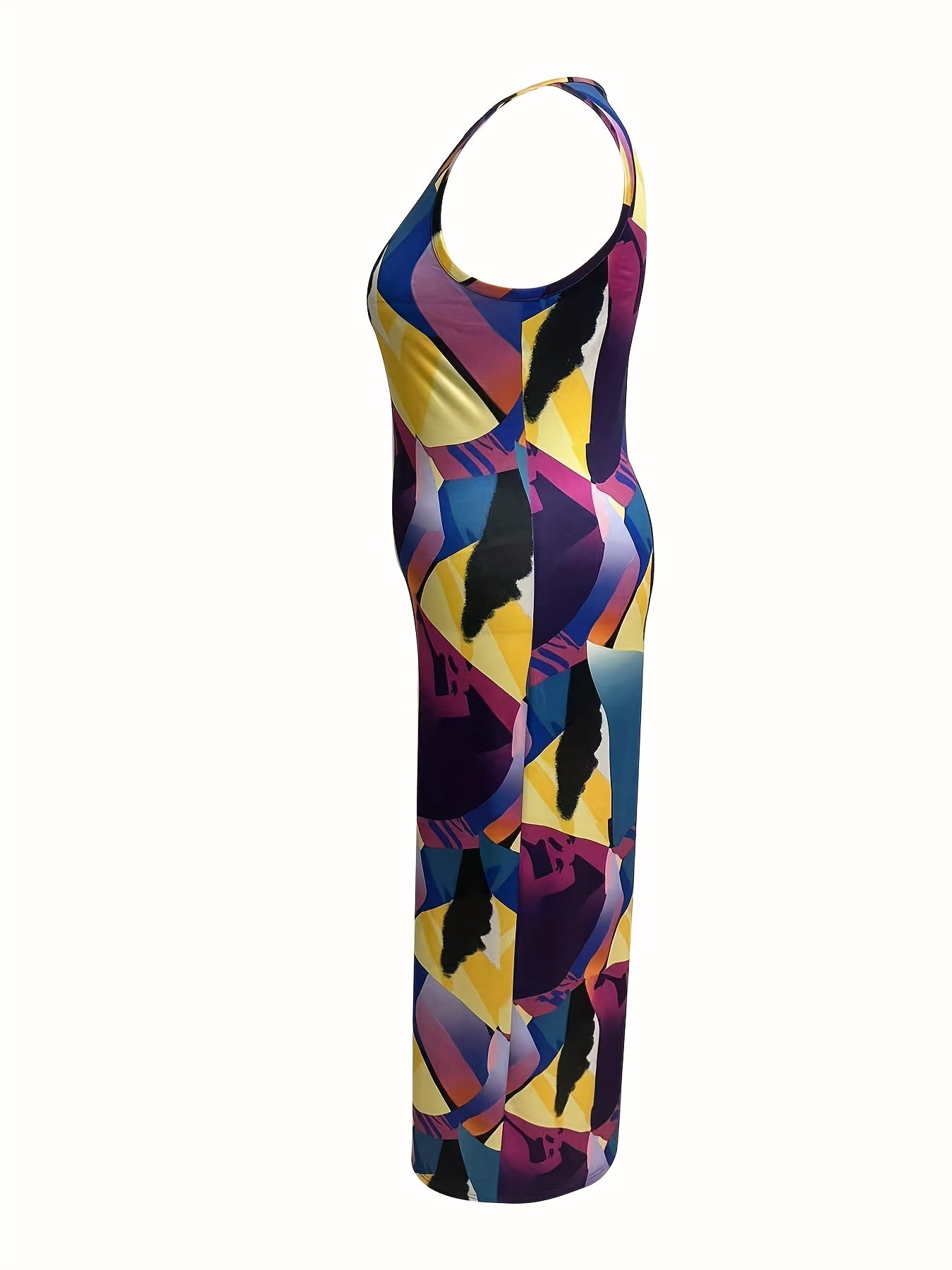  Colorblock V Neck Tank Jumpsuit
