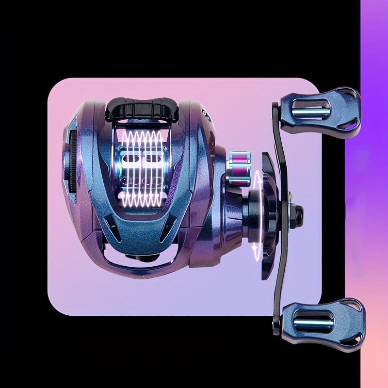 Colorful Stainless Steel Baitcasting Reel 7.2:1 Gear Ratio Fishing Tackle