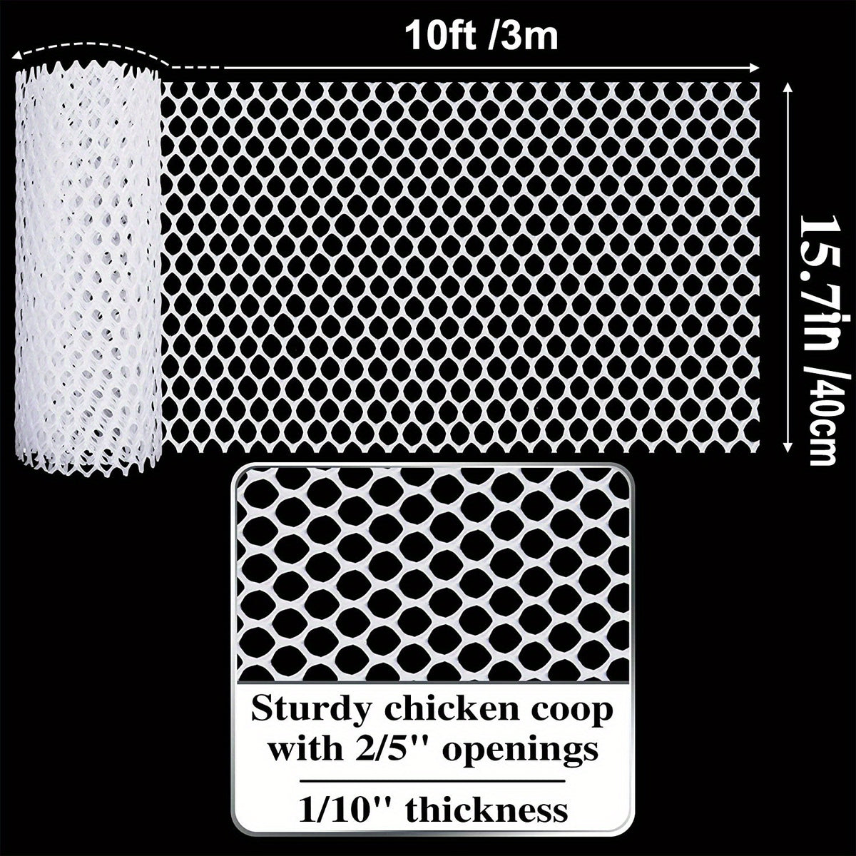 Child Safety Net Balcony Plastic Wire Mesh Fence 10ft X 44 H