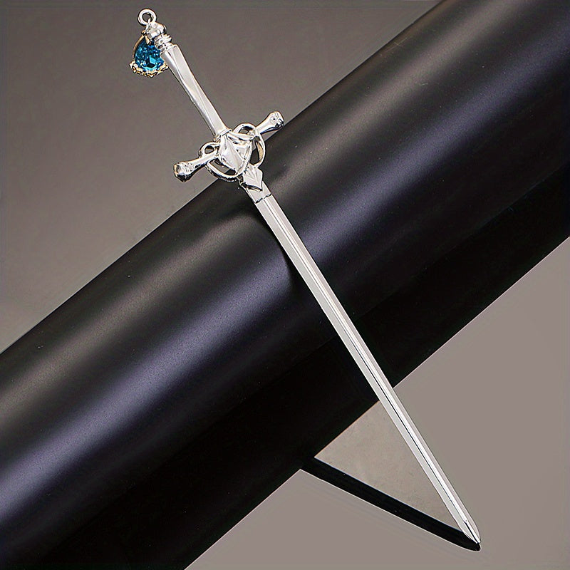 Rhinestone Sword Hair Pin Vintage Bun Holder Alloy Accessory