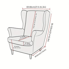 2pcs Milk Silk Wing Chair Slipcovers Armchair Covers