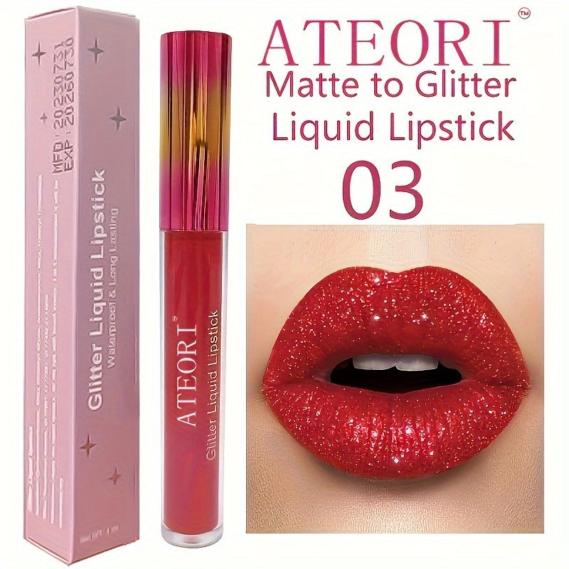 15-Piece Matte & Glitter Lip Set - Dark Red, Pink, Purple Sparkle Shades