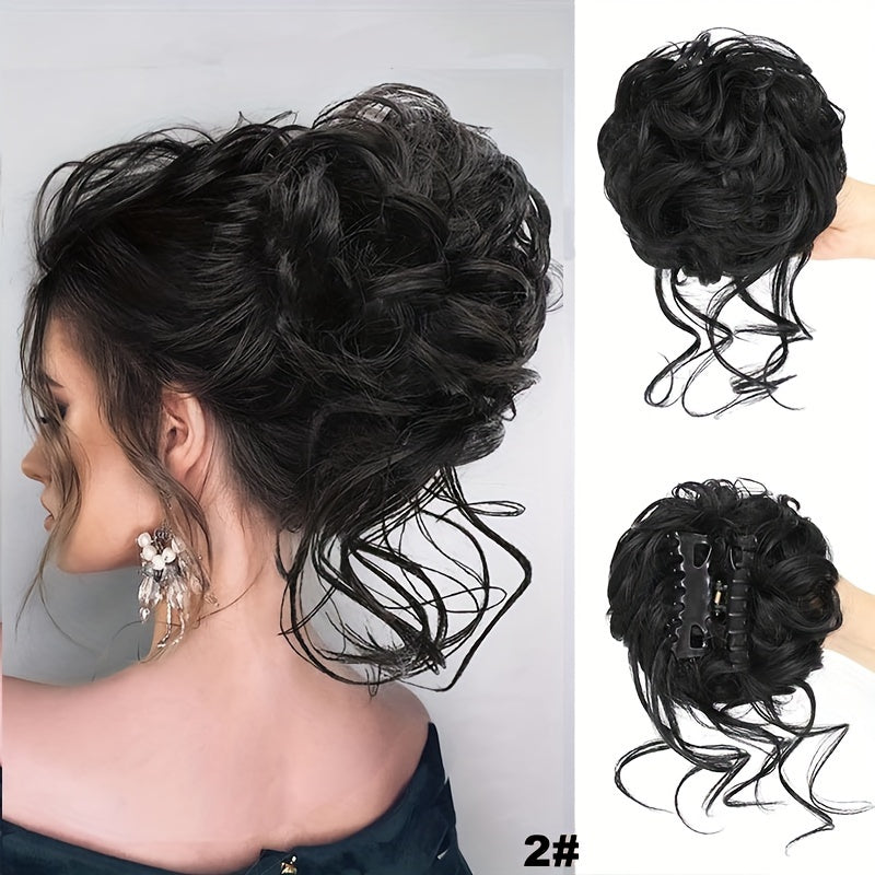Curly Wavy Hair Bun Clip Tousled Updo Hair Extensions