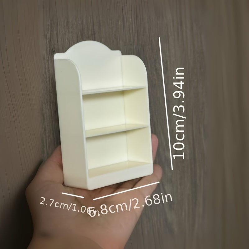 Mini Dollhouse Bookshelf Creamy Plastic Scalloped Edge