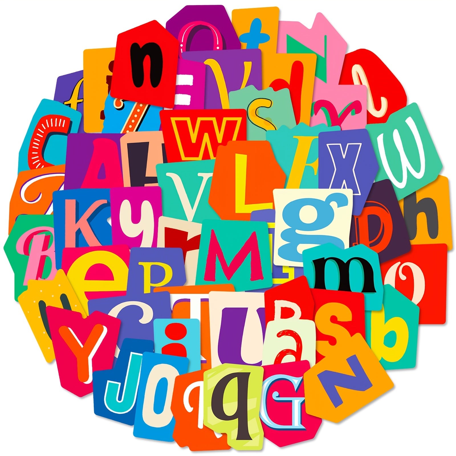 50pcs Cartoon English Letter Early Education Graffiti Stickers