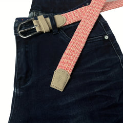 Elastic Braided Belt Pin Buckle Stretch Belt Canvas Waistband For Girls