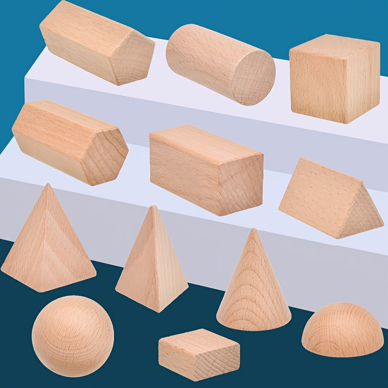 Wooden Geometric Shapes Set for Kids Learning