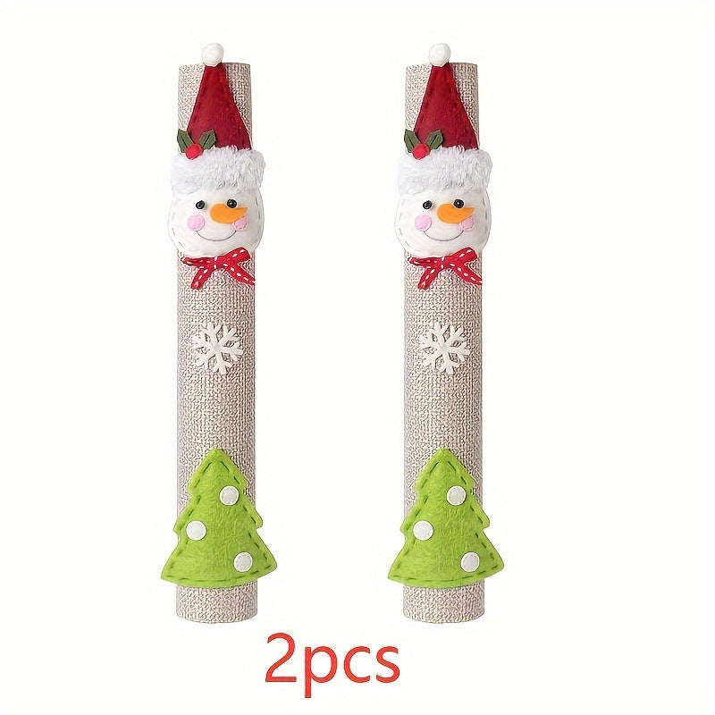 3pcs Christmas Fridge Handle Cover Xmas Home Decor